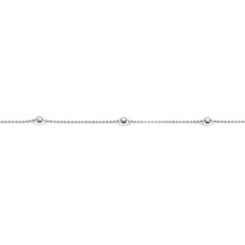 Chaîne Fine En Argent 925 Avec Perles Boule - 40 Cm - Bijou élégant Pour Femme - Bijouxia