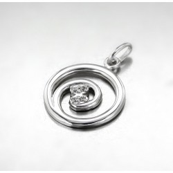 PENDENTIF ARGENT 925 MOTIF SPIRALE+CZ