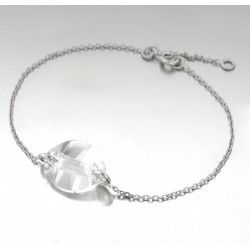 BRACELET CRISTAL OVAL BL