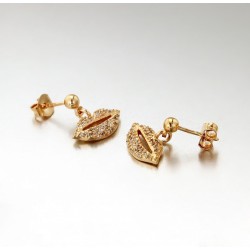 BOUCLES OREILLES POR BOUCHE CZ