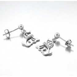 DST-BOUCLES D OREILLES PETIT CHIEN COLLIER CZ