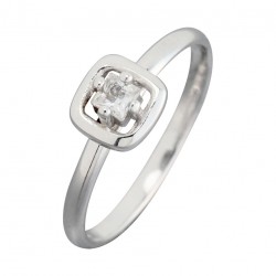 BAGUE MOTIF CARRE + CZ