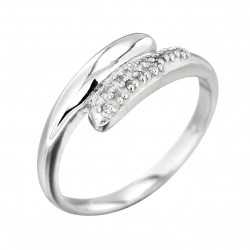 BAGUE AGT RUBAN CZ SERTIS GRAINS