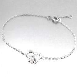 BRACELET ARGT COEUR+4CZ PAPILLON