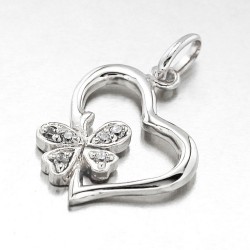 PEND AGT COEUR+4CZ PAPILLON