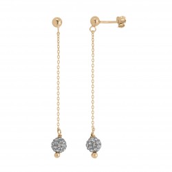 BO PENDANTE BOULE CRISTAL BLANC