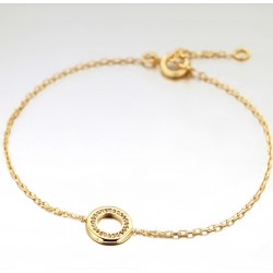 BRACELET PLAQUE OR OVALE CZ SERTI 18CM