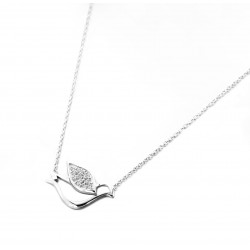COLLIER ARGENT 925 OISEAU CZ 42CM
