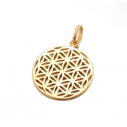 PENDENTIF PLAQUE OR FLEUR DE VIE