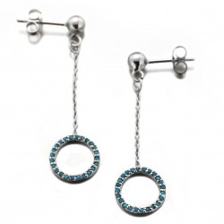 BO ARGENT 925 CERCLE SERTI DE TURQUOISE SYNTH