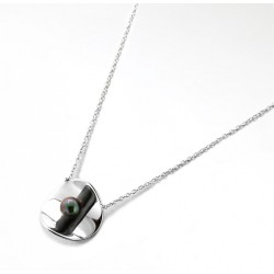 COLLIER 42CM ARGENT 925 PERLES GRISES