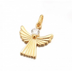 PENDENTIF PLAQUE OR ANGE CZ