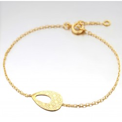 BRACELET 18CM PLAQUE OR GOUTTE MOTIF ETOILES