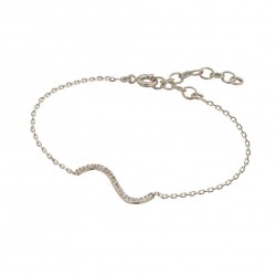 BRACELET Argent MOTIF VAGUE CZ