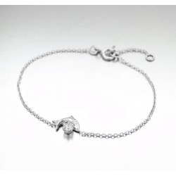 BRACELET AGT 16CM MOTIF PETIT DAUPHIN+CZ BLANC
