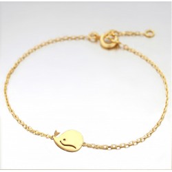 BRACELET 16CM PLAQUE OR BALEINE