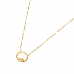 COLLIER 42 CM PLAQUE OR CZ