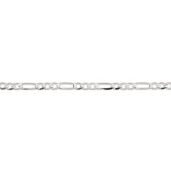 Larg. 4,8 mm - lg. 19 cm - Chaîne argent - ultra plate alternée - poids : 6,4 gr
