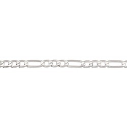 21 cm - 6,7 mm - maille ultra plate alternée - chaîne argent