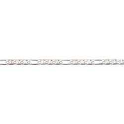18 cm - 4,6 mm - maille gourmette marine diamantée - chaîne argent