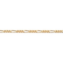 55 cm - 4,0 mm - maille super cheval alternée 1.3 - chaîne plaqué or