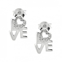 BO ARGENT 925 PUCE LOVE OXYDE DE ZIRCONIUM