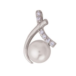 PENDENTIF ARGENT 925 PERLE+CZ