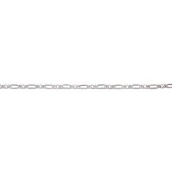 18 cm - maille forçat fantaisie - chaîne argent