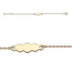 BRACELET 16CM PLAQUE OR PLAQUE NUAGE
