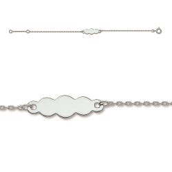 BRACELET 16CM ARGENT 925 PLAQUE NUAGE
